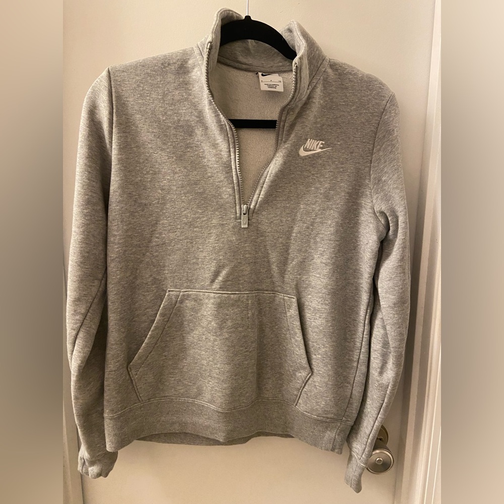 Grey Nike 3/4 zipped sweatshirt